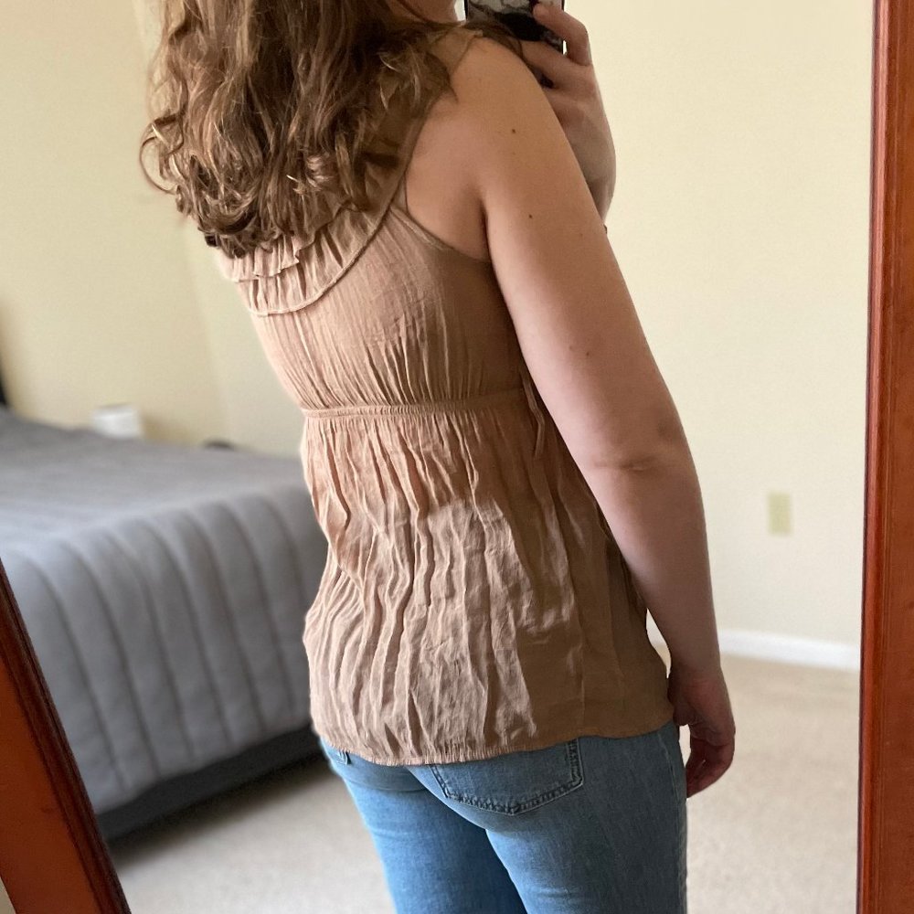 Brown Ruffle Blouse - Picture 4 of 6